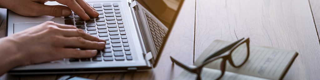 laptop on a desk